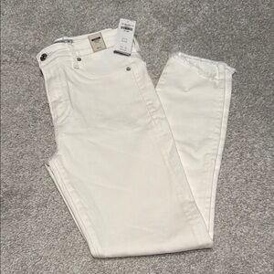 BNWT Abercrombie & Fitch White SIMONE HIGH RISE ANKLE